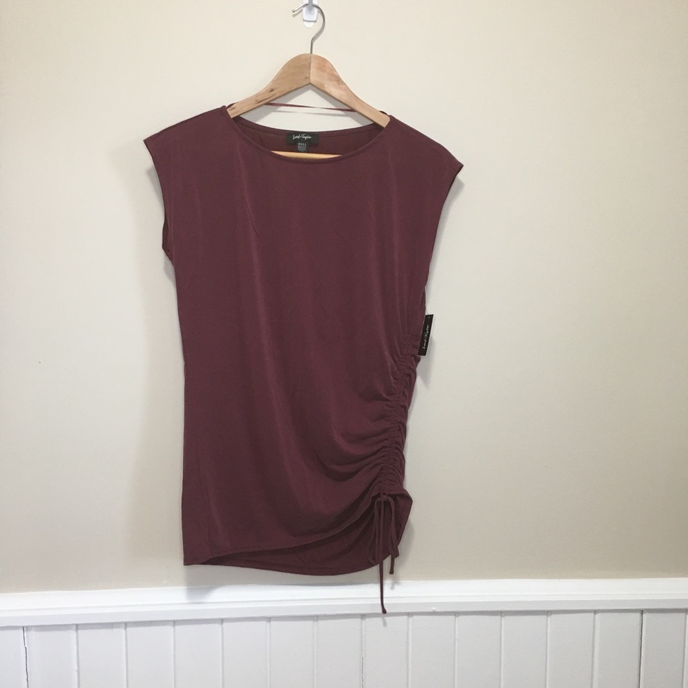 Lord Taylor tank top with ruching ties XS
